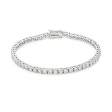 Load image into Gallery viewer, Silvertone Finish Victorian Cubic Zirconia Tennis 8 Inch Bracelet