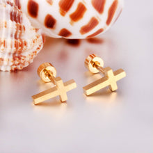 Load image into Gallery viewer, Screwback Stud Earrings - Catherine Cross