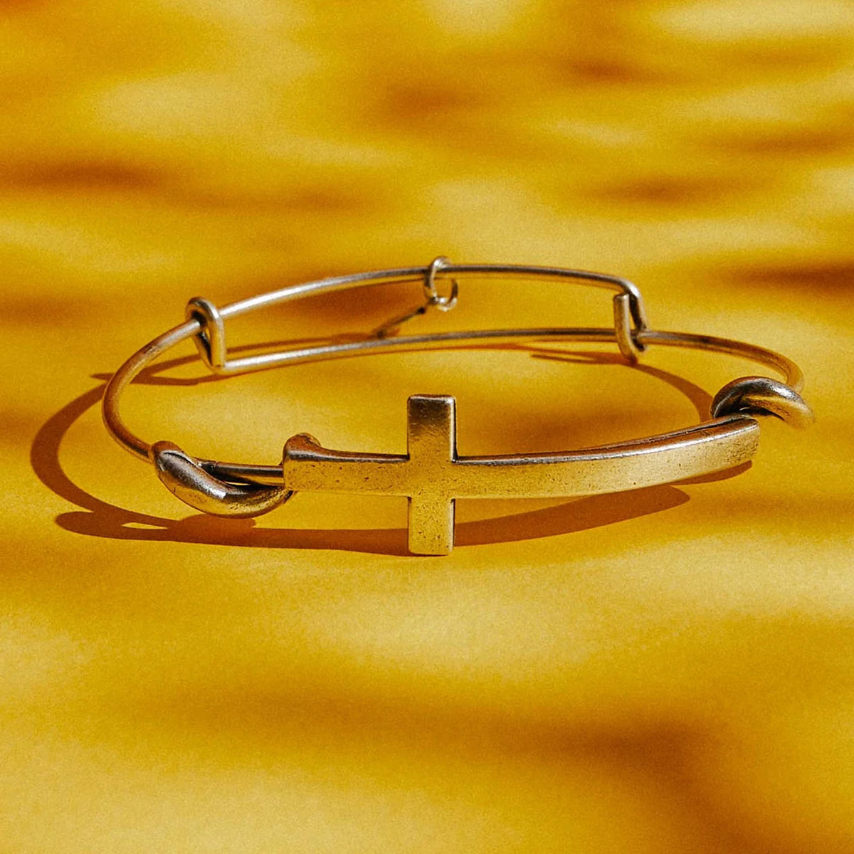 Cross Expandable Bangle Antique Gold – Crazy Ladies & More Inc.