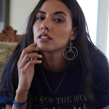 Load image into Gallery viewer, Chain Reaction Hoops Antique Silver