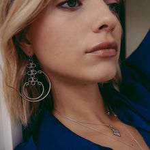 Load image into Gallery viewer, Chain Reaction Hoops Antique Silver