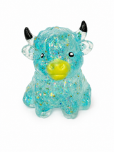 Load image into Gallery viewer, Pinch Glitter Highland Bull Squishy