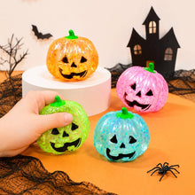Load image into Gallery viewer, Glitter Halloween Pumpkin Squeeze Squishy Stress Relief Toy