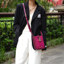 Load image into Gallery viewer, Avery Faux Crocodile Embossed Crossbody by Mia K: Black