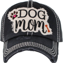 Load image into Gallery viewer, DOG MOM WASHED VINTAGE BALLCAP: BLK