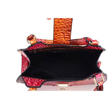 Load image into Gallery viewer, Ava Gradient Rainbow Faux Crocodile Embossed Tote Bag: Coral