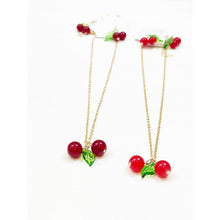 Load image into Gallery viewer, Cherry Dangle Earrings and Necklace Set: Light and Dark