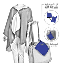 Load image into Gallery viewer, Tiffany Peonies & Iris Reversible Rain Cape – Lightweight Hooded Wrap for Women