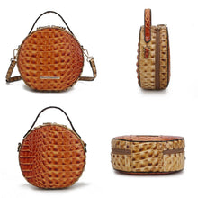 Load image into Gallery viewer, MKF Ynnari Women's Crossbody Chic Round Croc-Embossed: Cognac