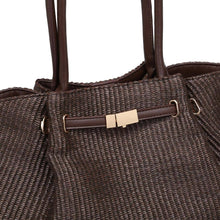Load image into Gallery viewer, Kaia - Straw Tote: Chocolate