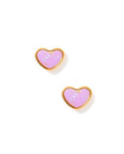 Load image into Gallery viewer, Screwback Stud Earrings - Nora Heart - Purple