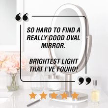 Load image into Gallery viewer, Newport Lighted Makeup Mirror with Magnification & Touch Pad: Satin Nickel / Oval / 5X/1X