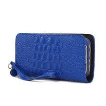 Load image into Gallery viewer, MKF Eve Crocodile-embossed Wristlet Wallet by Mia K: Coffee