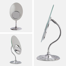 Load image into Gallery viewer, Tri-Optics Beveled Makeup Mirror with Magnification: Oval / 8X/3X/1X / Chrome