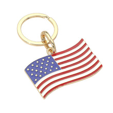 Load image into Gallery viewer, American USA Flag Charm Keychain
