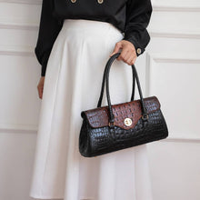 Load image into Gallery viewer, MKF Liviana Women's Shoulder Bag Croc-Embossed Fine Hardware: Cognac