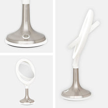 Load image into Gallery viewer, Solana Lighted Makeup Mirror with Magnification & Touch Pad: 8X/1X / Round / White