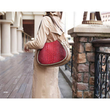 Load image into Gallery viewer, Nayra Embossed Hobo Handbag Vegan Leather Women by Mia k: Grey - Pink