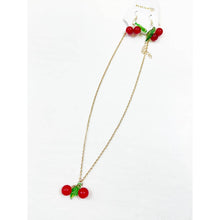 Load image into Gallery viewer, Cherry Dangle Earrings and Necklace Set: Light and Dark
