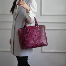 Load image into Gallery viewer, MKF Collection Liora Croc Embossed Tote and Set Handbag.: Purple