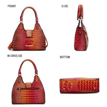 Load image into Gallery viewer, Ava Gradient Rainbow Faux Crocodile Embossed Tote Bag: Coral