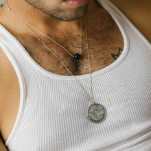 Load image into Gallery viewer, Mother Mary + Archangel Michael Protection Necklace Antique Silver Large