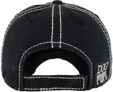 Load image into Gallery viewer, DOG MOM WASHED VINTAGE BALLCAP: BLK