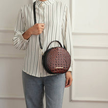 Load image into Gallery viewer, MKF Ynnari Women's Crossbody Chic Round Croc-Embossed: Black