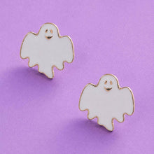 Load image into Gallery viewer, Enamel Halloween Cute Ghost Stud Earrings