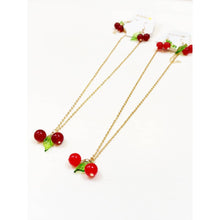 Load image into Gallery viewer, Cherry Dangle Earrings and Necklace Set: Light and Dark