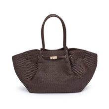 Load image into Gallery viewer, Kaia - Straw Tote: Chocolate