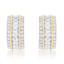 Load image into Gallery viewer, Dual-Tone Tri-Row Stud Earrings