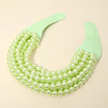 Load image into Gallery viewer, Multi Layered Pearl Beaded Collar Magnetic Necklace: White