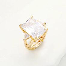 Load image into Gallery viewer, Rectangle Crystal Stretch Ring: Red