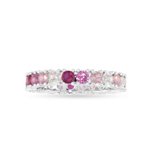 Load image into Gallery viewer, Silver CZ Pink Ombre Ring: 7