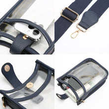 Load image into Gallery viewer, Solid Faux Leather Transparent Crossbody Bag: Clear,Leopard