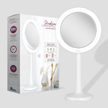 Load image into Gallery viewer, Hudson Lighted Makeup Mirror with Magnification & Suction Cu: 8X/1X / Round / White