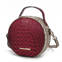 Load image into Gallery viewer, MKF Ynnari Women's Crossbody Chic Round Croc-Embossed: Fuchsia
