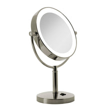Load image into Gallery viewer, Laguna Lighted Makeup Mirror with Magnification: Chrome / Round / 5X/1X