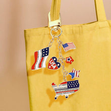 Load image into Gallery viewer, American USA Flag Star Charm Drop Keychain Bag Charm