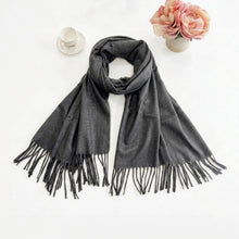 Load image into Gallery viewer, Plain Color Classic Fringe Shawl Wrap Scarf: Gray