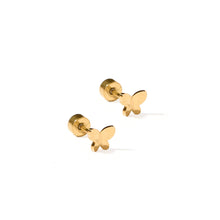 Load image into Gallery viewer, Screwback Stud Earrings - Billie Butterfly - Gold