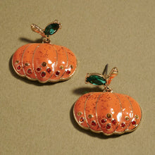 Load image into Gallery viewer, Fall Harvest Thanksgiving Pumpkin Stud Earrings