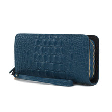 Load image into Gallery viewer, MKF Eve Crocodile-embossed Wristlet Wallet by Mia K: Coffee
