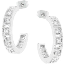 Load image into Gallery viewer, Studded Cubic Zirconia Hooplet Earrings
