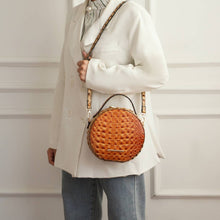Load image into Gallery viewer, MKF Ynnari Women's Crossbody Chic Round Croc-Embossed: Cognac