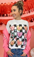 Load image into Gallery viewer, Checkerboard Conversation Hearts Graphic T-Shirt: 2XL
