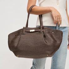Load image into Gallery viewer, Kaia - Straw Tote: Chocolate