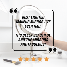 Load image into Gallery viewer, Laguna Lighted Makeup Mirror with Magnification: Chrome / Round / 5X/1X