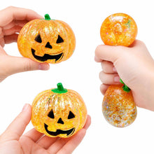 Load image into Gallery viewer, Glitter Halloween Pumpkin Squeeze Squishy Stress Relief Toy